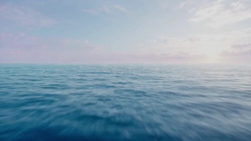 転換を表現する海のカット